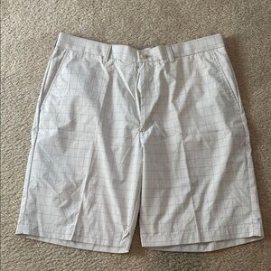 Hogan White Grid Pattern Men's Shorts